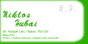 miklos hubai business card